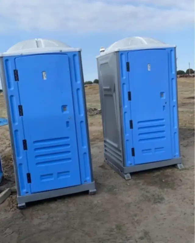 Porta potties on a job site