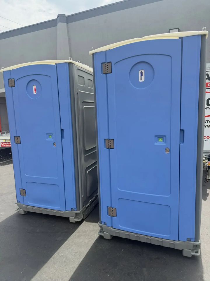 Porta Potties in a Detroit Winter