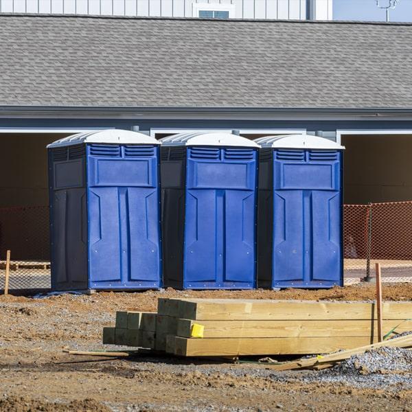 Heavy-duty construction site porta potty in Detroit, Michigan